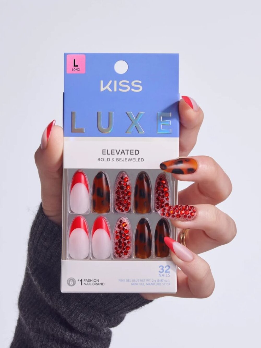 KISS Luxe Elevated Tidal Quest Long Almond Press-On Nails